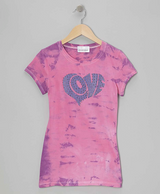 Girls & Junior Short Sleeve T Shirt - Love By Glitter Girl