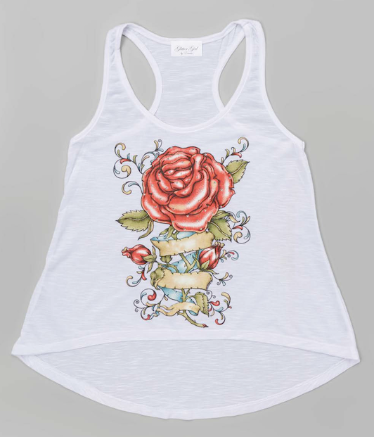 Girls Sleeveless Top - Rose