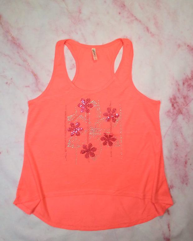 Girls Sleeveless Top- Flowers