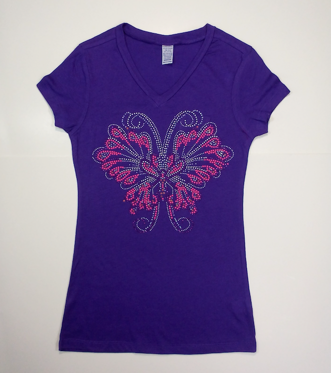 Girls Short Sleeve Top - Butterfly