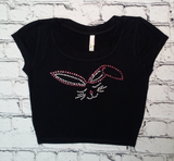 Girls Short sleeve Top Rhinestone Bunny