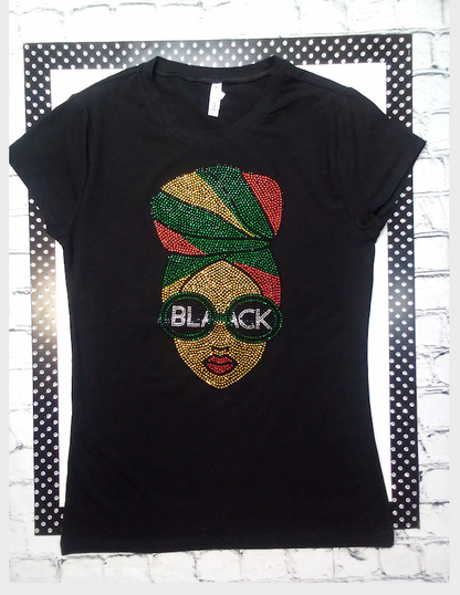 Women Short Sleeve Afro T shirt - Cotton/Spandex