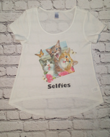 Girls Short Sleeve Top - Selfie Cat