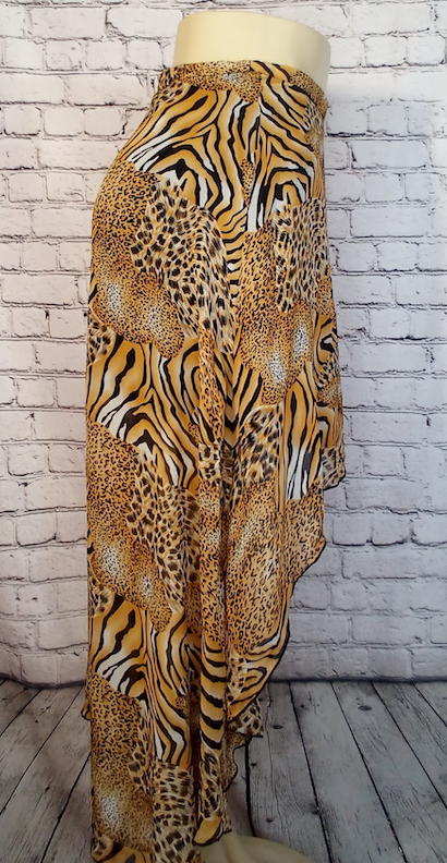 Women Hi Low Animal Print Skirt