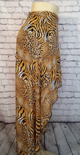 Women Hi Low Animal Print Skirt