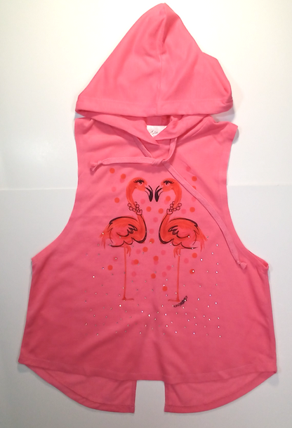 Girls Sleeveless Top - Flamingos