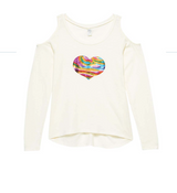 Girls Long Sleeve Top - Heart