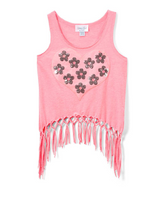 Girls Sleeveless Top - Flower/Heart