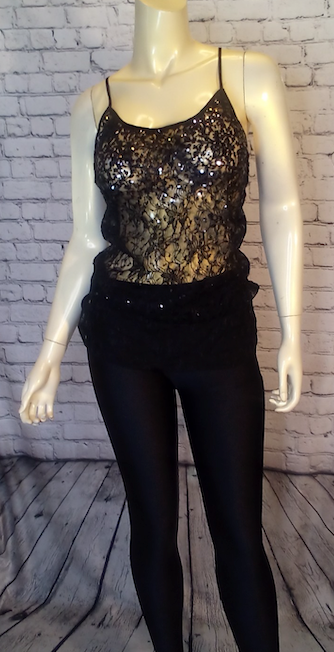 Women Allover Lace/Sequin Cami Top