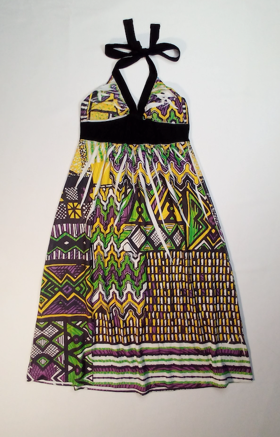 Girls Sleeveless Maxi Dress - Geo Graphic Print