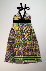 Girls Sleeveless Maxi Dress - Geo Graphic Print