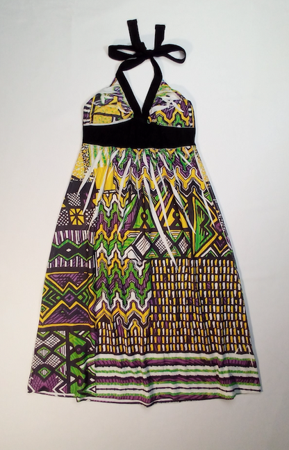 Girls Sleeveless Maxi Dress - Geo Graphic Print