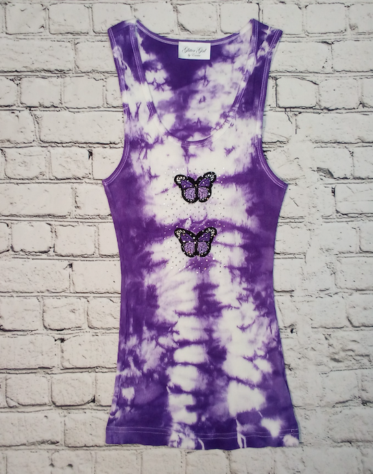 Junior & Girls Sleeveless Top - Butterflies