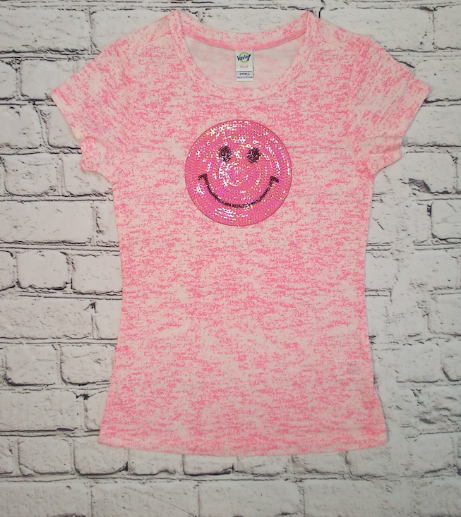 Girls Short Sleeve Top - Happy Face