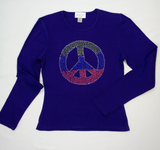 Girls Long Sleeve Top - Peace sign