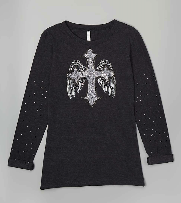 Girls Long Sleeve Top - Cross