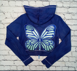 Girls Long Sleeve Top - Zip Up Jackets - Butterfly