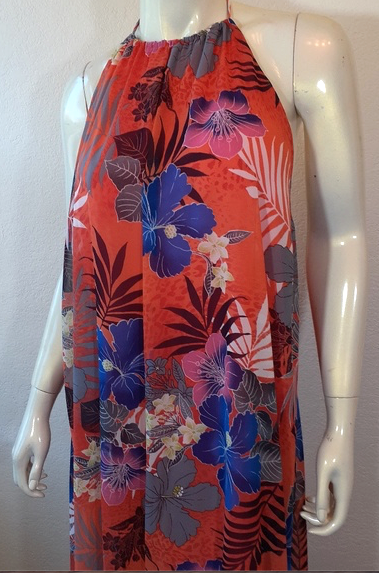 Women Maxi Dress - Flower Print - Halter back