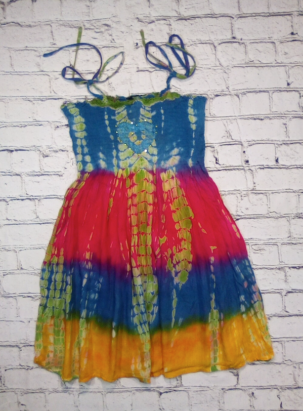 Girls Sleeveless Tunic Dress Tie Dye
