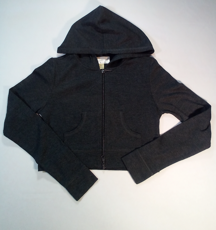 Girls Long Sleeve Zip Up Hoodie Jacket - Rhinestone Cross