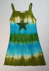Girls Sleeveless Tank Dress - Rhinestone Star
