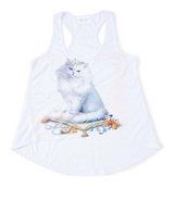 Girls Sleeveless Top - Diamond/Cat