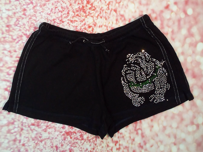 Girls Shorts Rhinestone Bulldog