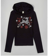 Girls Long Sleeve Pull Over Hoodie - Reindeer
