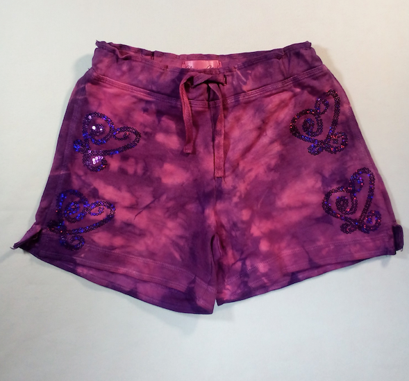 Girls Shorts - Tie Dye/Sequin Hearts