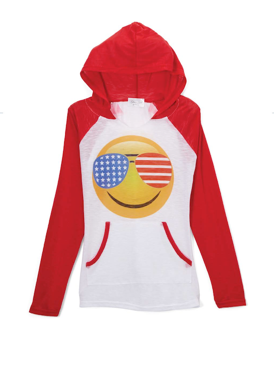 Girls Long Sleeve Hoodie Top - Emoji  By Glitter Girl