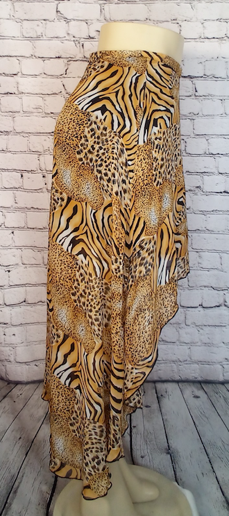 Women Hi Low Animal Print Skirt