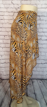 Women Hi Low Animal Print Skirt