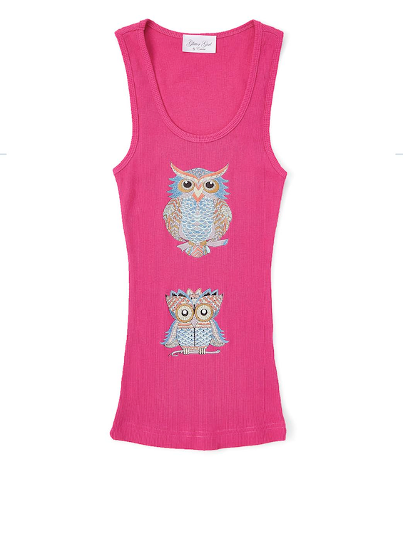 Girls Sleeveless Tank Top - Owls