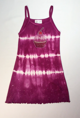 Girls Sleeveless Tank Dress - Rhinestone Cupcake