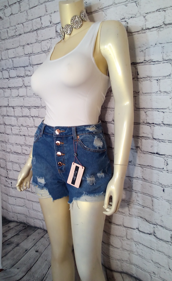 Junior Denim Shorts - Distressed