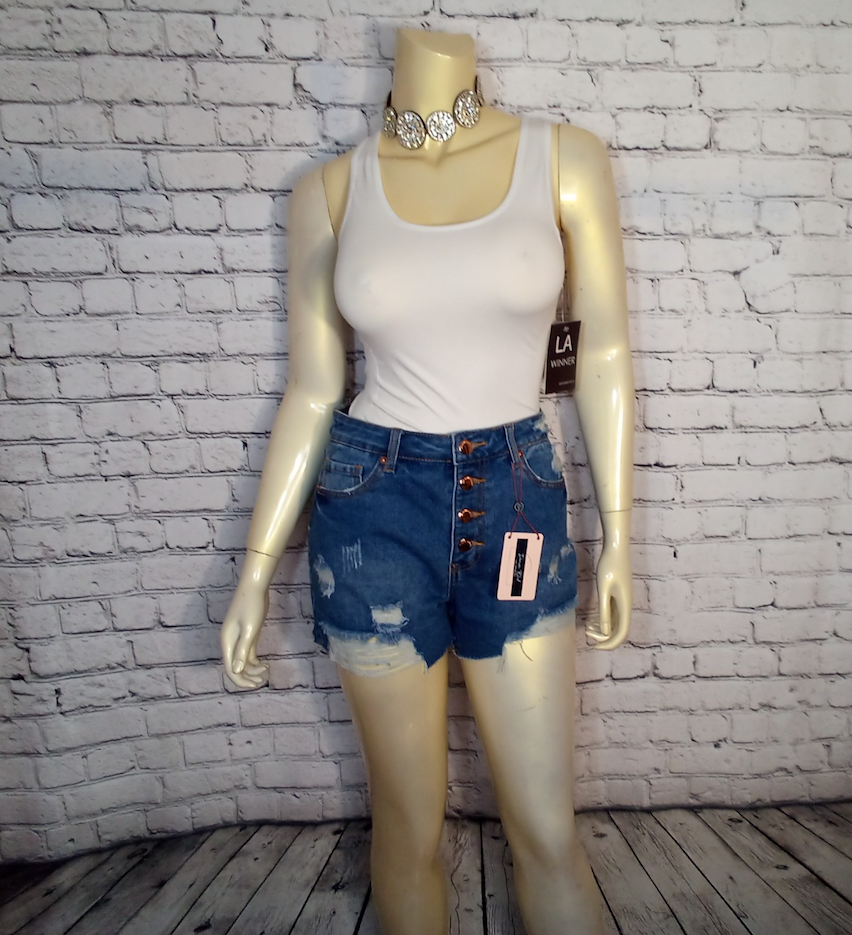 Junior Denim Shorts - Distressed