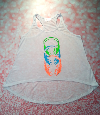 Girls Sleeveless Top - Headphones