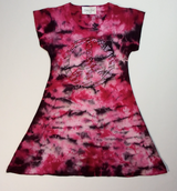 Girls Short sleeve Dress - Rhinestone Peace Sign