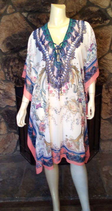 Women Caftan - Multi Color - Lace up