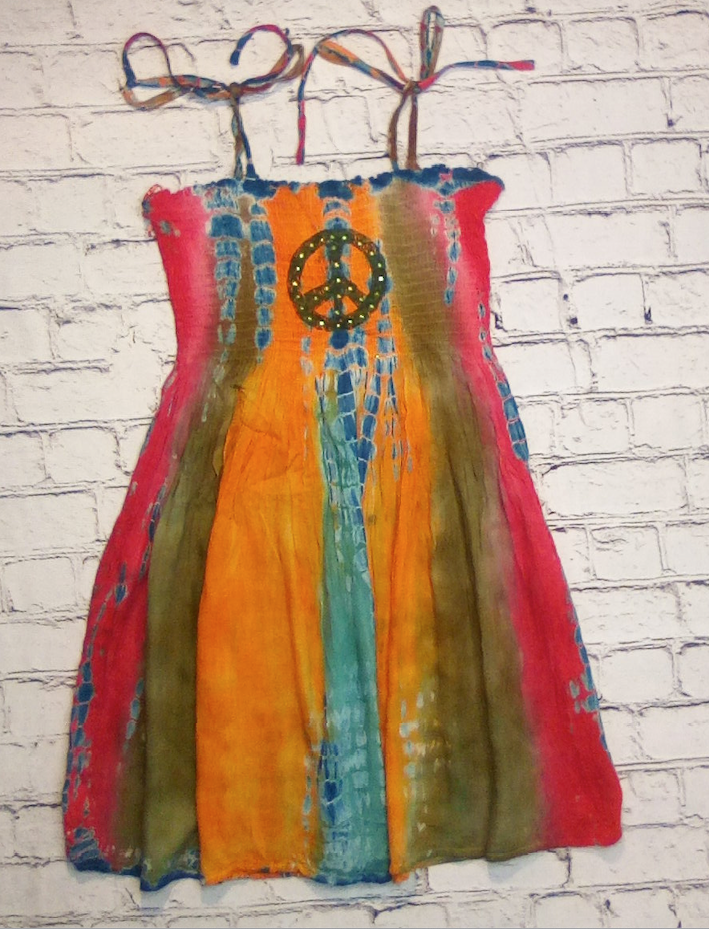 Girls Sleeveless Tunic Dress Tie Dye