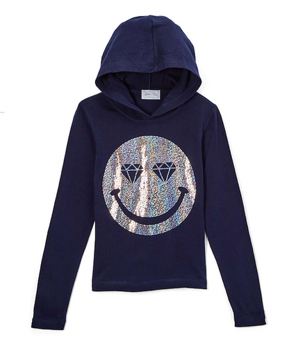 Girls Long Sleeve Hoodie Sequin Diamonds  By Glitter Girl