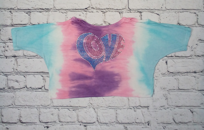 Girls Short Sleeve Top - Love/Heart