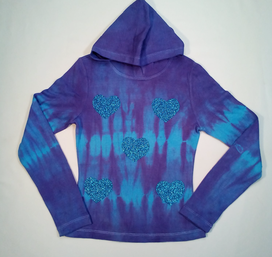 Girls Long Sleeve Top - Pull Over Hoodie-Hearts