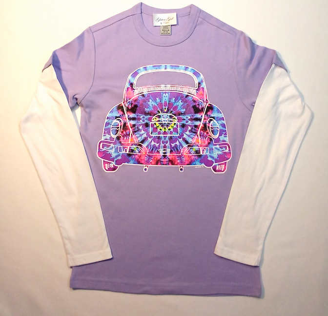 Girls Long Sleeve Two Fer - Groovy Bus