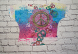Girls Short Sleeve Top - Peace Signs