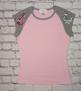 Girls Short Sleeve Top -Sequin Anchors