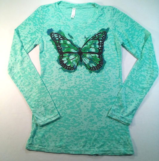 Girls Long Sleeve Top Butterfly