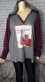 Women Long Sleeve Hoodie With Rhinestone Details