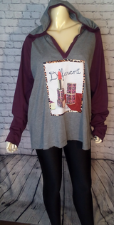 Women Long Sleeve Hoodie With Rhinestone Details