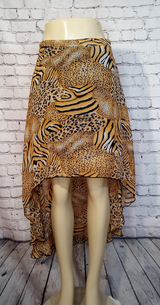Women Hi Low Animal Print Skirt